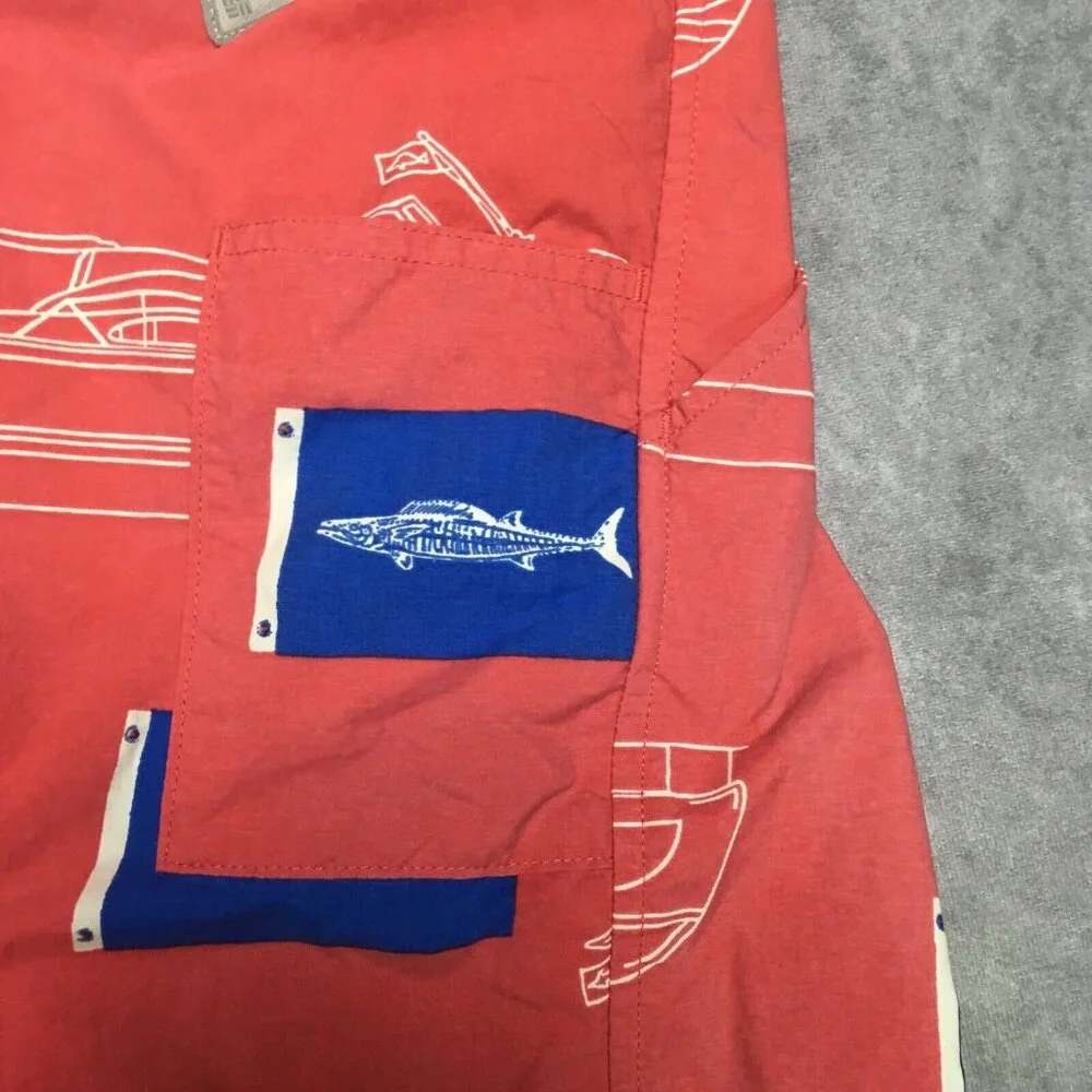 Columbia PFG Mens Swim Trunks‎ size Large Pink Shorts Inner Briefs Pockets Omni